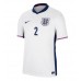 Camiseta Inglaterra Kyle Walker #2 Primera Equipación Eurocopa 2024 manga corta